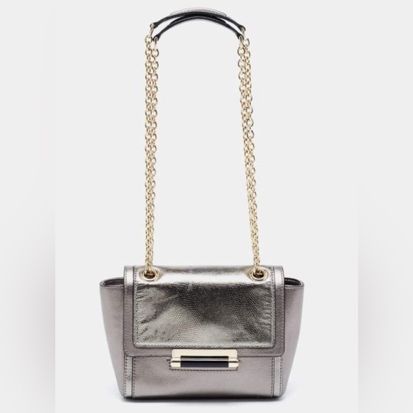 Diane Von Furstenberg Gray Leather Chain Shoulder Crossbody Handbag - Picture 4 of 16